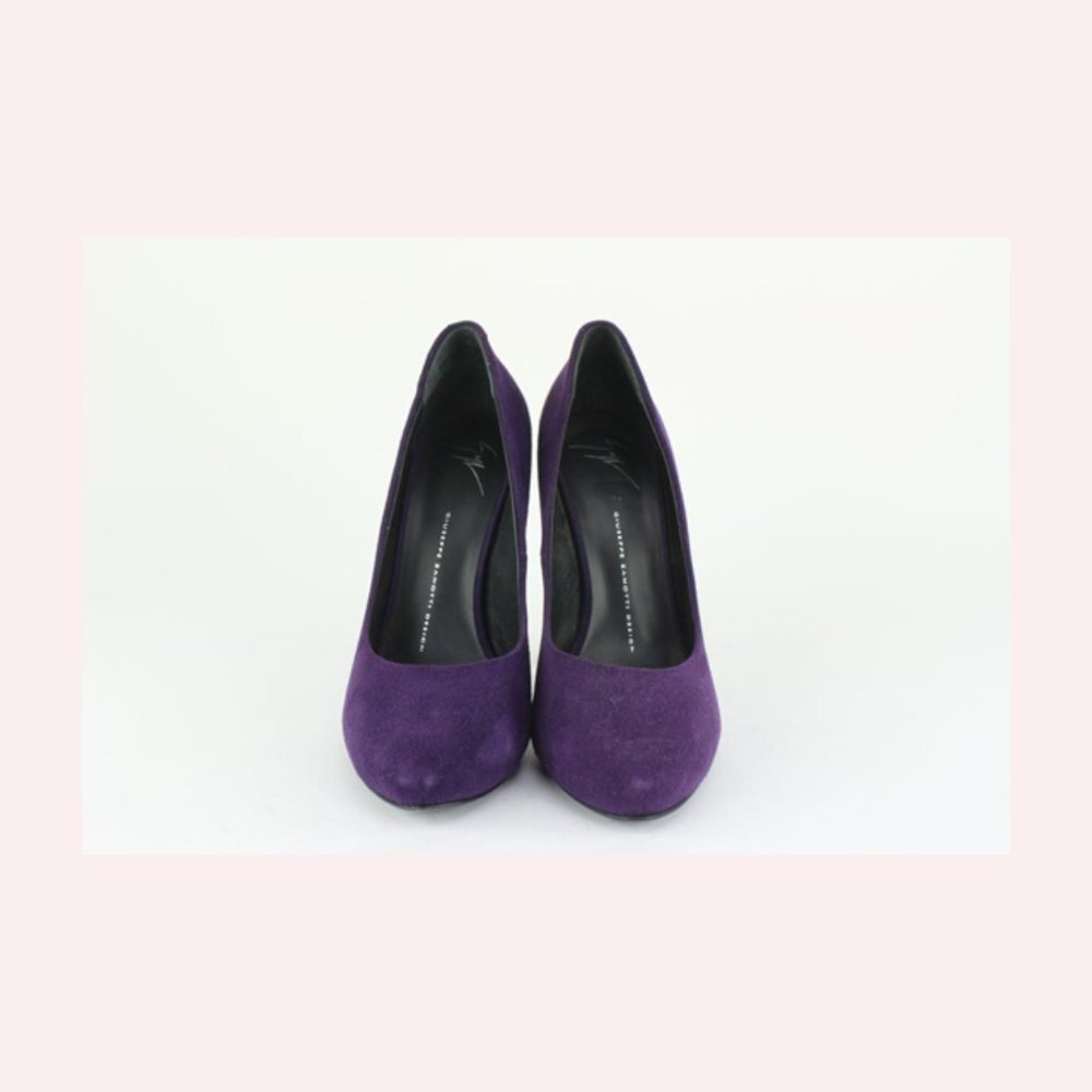 Giuseppe Zanotti Women's 39.5 Purple Suede x Gold Nana Heels 1116gz45 - Picture 5 of 12
